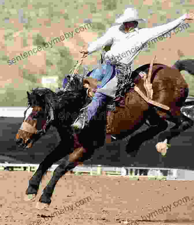 A Cowboy Rides A Bucking Bronco At A Rodeo, With Spectators Cheering In The Background. Bad Land: An American Romance (Vintage Departures)