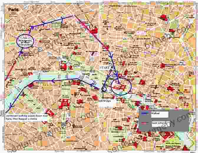 A Maze Like Map Of Paris, With Arrows And Scribbles Indicating Pono's Investigation. Goodbye Paris (Pono Hawkins Thriller 3)