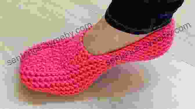 A Pair Of Knitted Slippers In Vibrant Colors, Featuring A Soft And Plush Texture. Moccasin Slippers With A Cuff: How To Knit Slippers