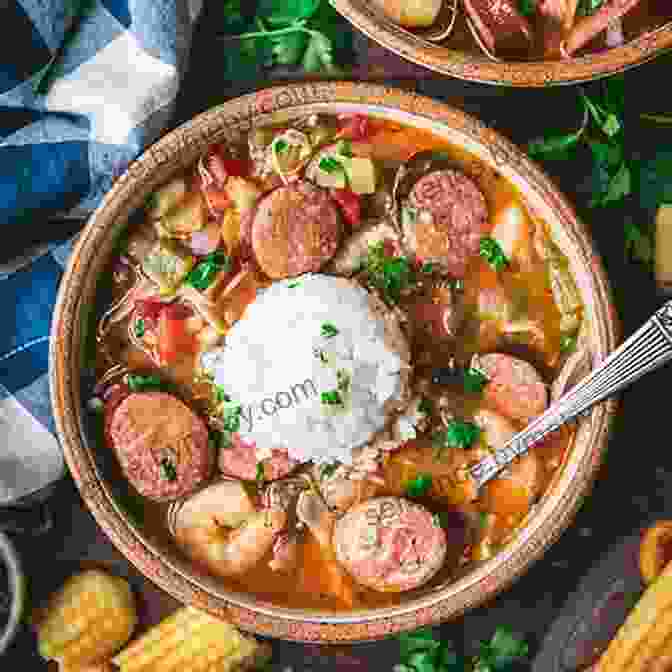 A Pot Of Simmering Gumbo, A Hearty And Flavorful Cajun Stew Mouthwatering Cajun Recipes That Are Not Only Etouffee And Jambalaya : The Best Cajun Cookbook For Beginners And Pro Chefs