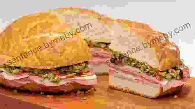 A Traditional New Orleans Muffuletta Sandwich, Featuring Multiple Layers Of Meats, Cheeses, And Olive Salad On A Round Loaf Of Bread The Southern Po Boy Cookbook: Mouthwatering Sandwich Recipes From The Heart Of New Orleans