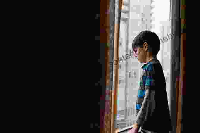 A Young Boy Looking Out A Window At A New Landscape. Evacuate James Lawson