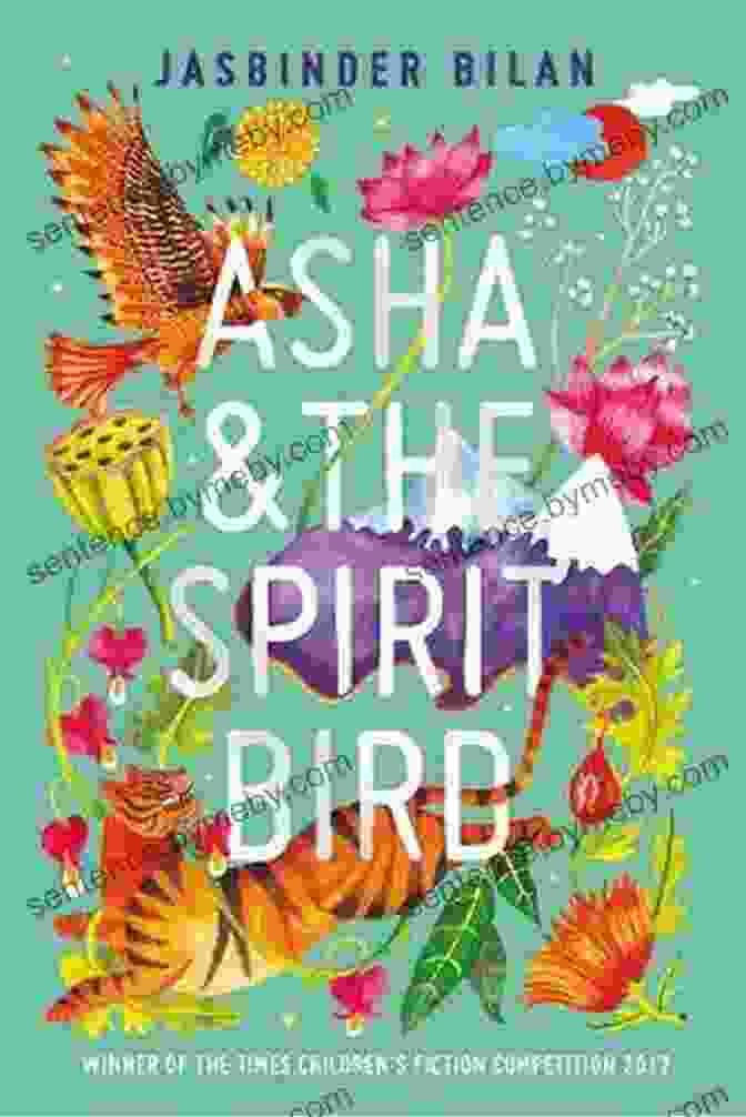 Asha And The Spirit Bird Book Cover Featuring Asha And The Spirit Bird, With A Vibrant Sunset Sky In The Background. Asha And The Spirit Bird