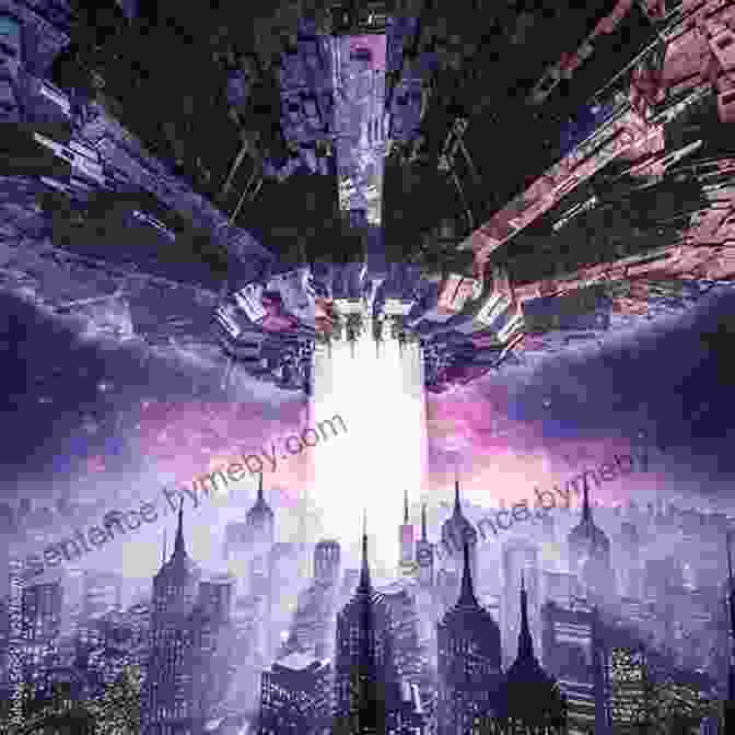 Occupied Earth Book Cover Featuring A Spaceship Hovering Over A Futuristic Cityscape Occupied Earth (The Sequel To First Encounter) (Ascension Wars 2)