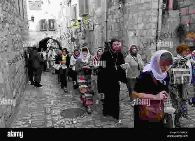 Pilgrims Walking The Path To Jerusalem, Surrounded By Historical Landmarks A Devotional Guidebook To The Holy Land For The Body Of Christ: Journey With Jesus