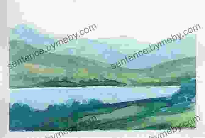 Watercolour Landscape Painting Of Rolling Hills And A Tranquil Lake, Capturing The Serenity And Beauty Of The Natural World. Jean Haines World Of Watercolour