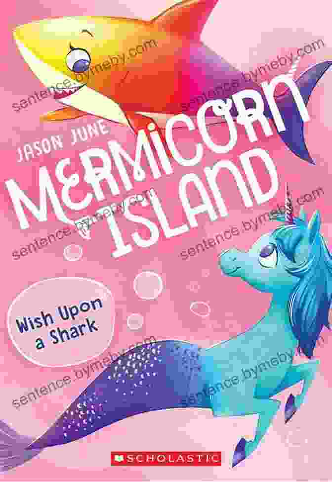 Wish Upon Shark Mermicorn Island Book Cover, Featuring A Magical Underwater Scene With A Shark Mermicorn Swimming Through A Coral Reef. Wish Upon A Shark (Mermicorn Island #4)